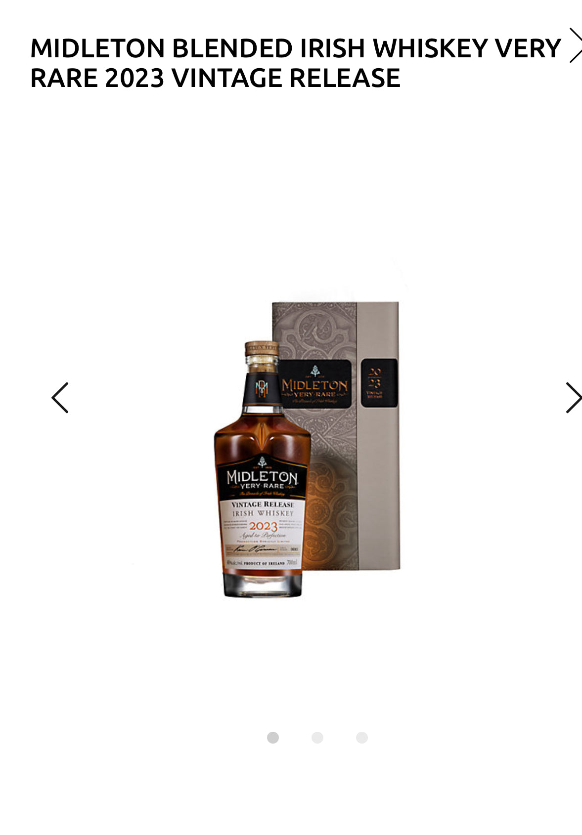 Midleton Blended Irish Whiskey Very Rare 2023 Vintage Release 80