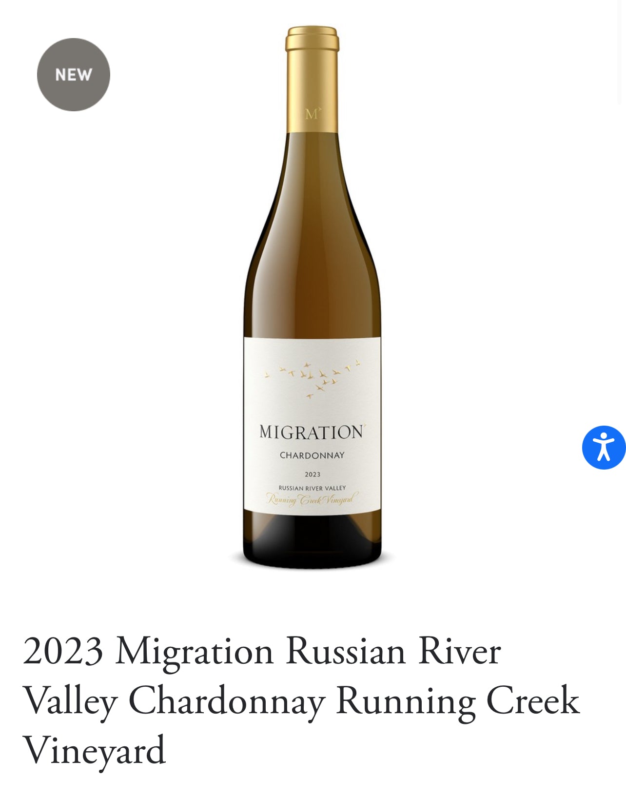 2023 Migration Russian River Valley Chardonnay Running Creek Vineyard