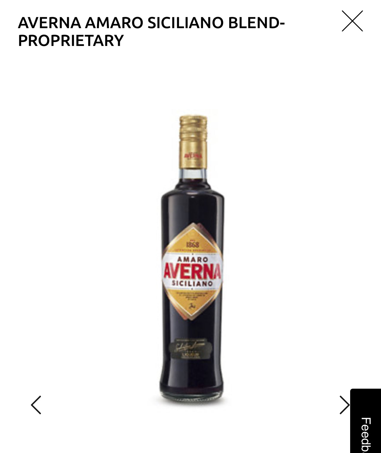Averna Siciliano Amaro Liqueur 58