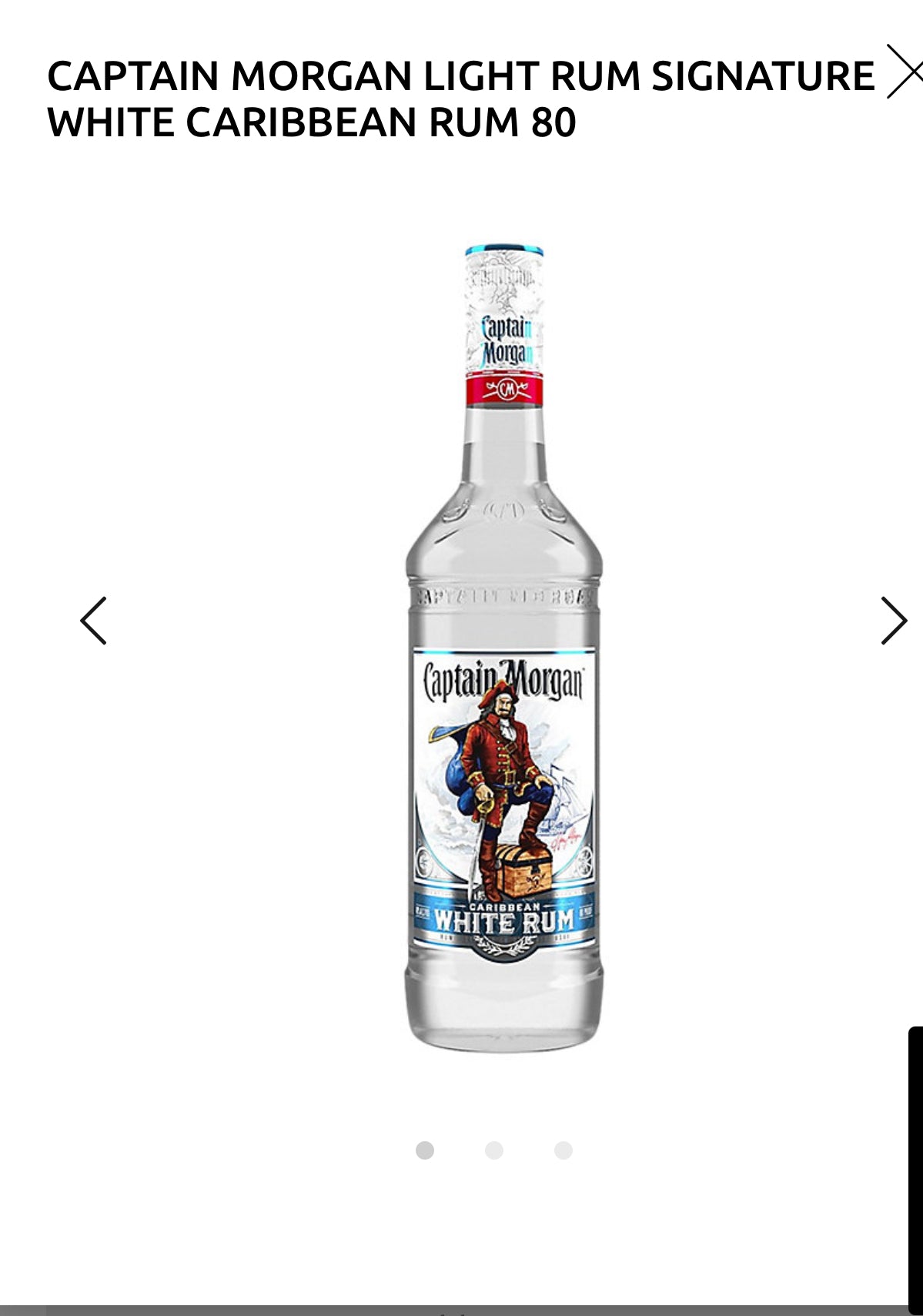 Captain Morgan Light Rum Signature White Caribbean Rum 80 1L