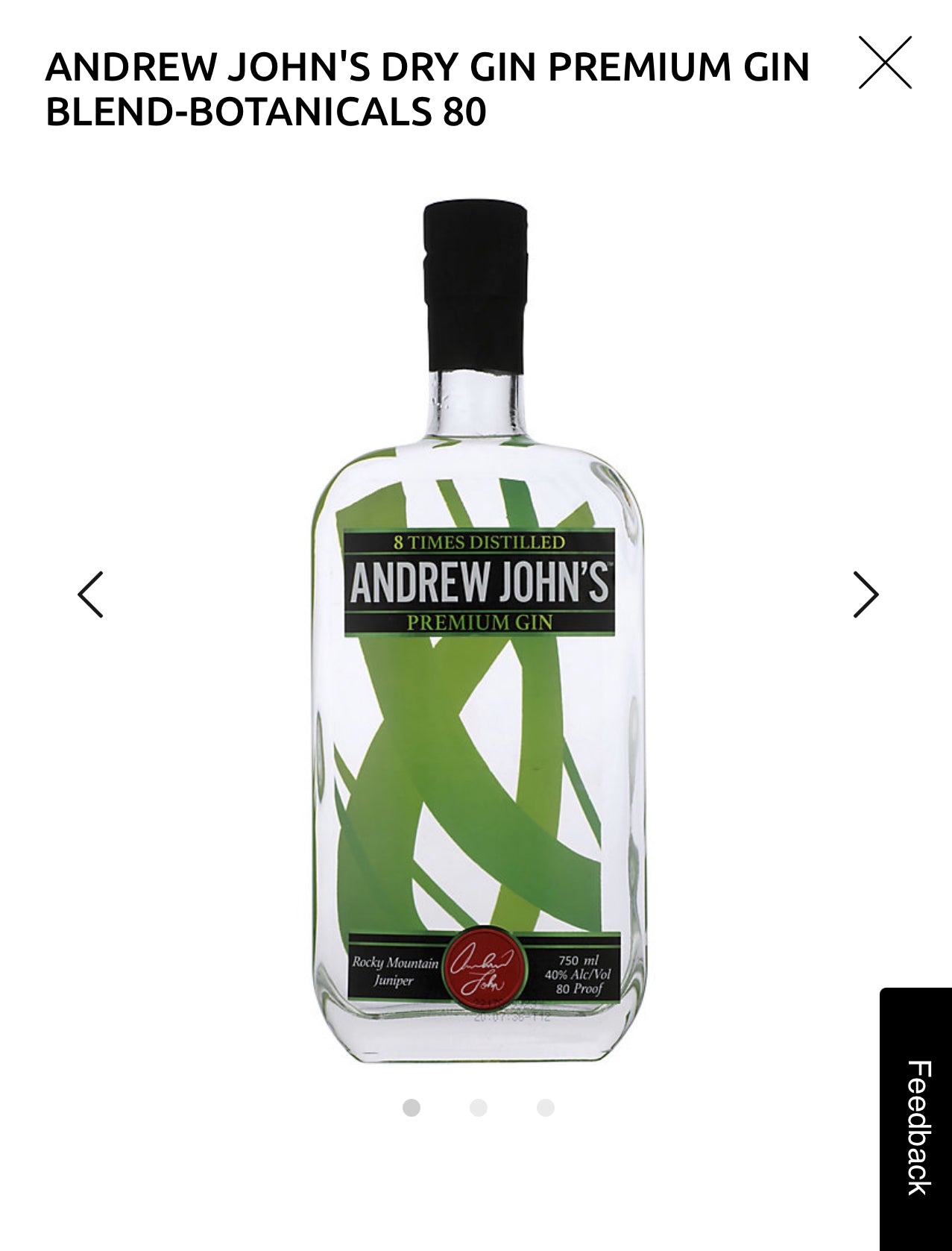 Andrew John's Premium Gin 80