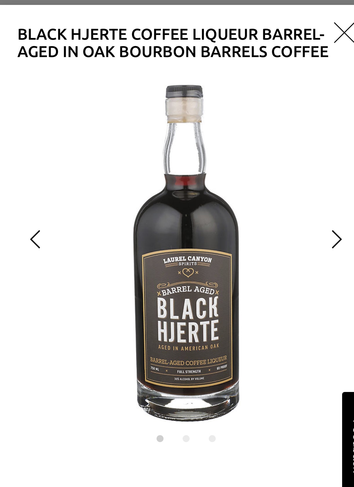 Black Hjerte Coffee Liqueur Barrel-Aged In Oak Bourbon Barrels 60