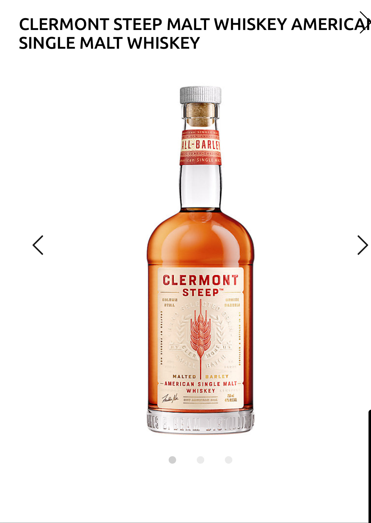 Clermont Steep American Single Malt Whiskey 94