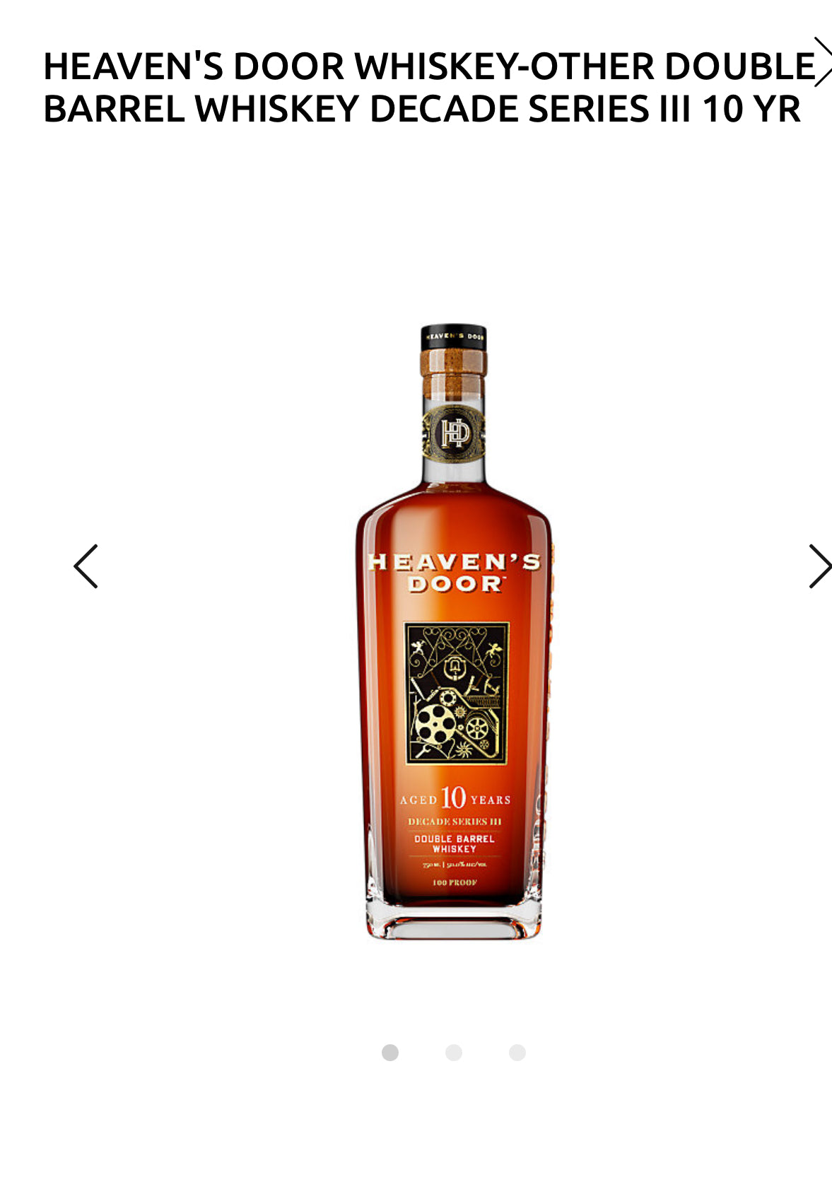 Heaven's Door Double Barrel Whiskey Decade Series Iii 10 Yr 100