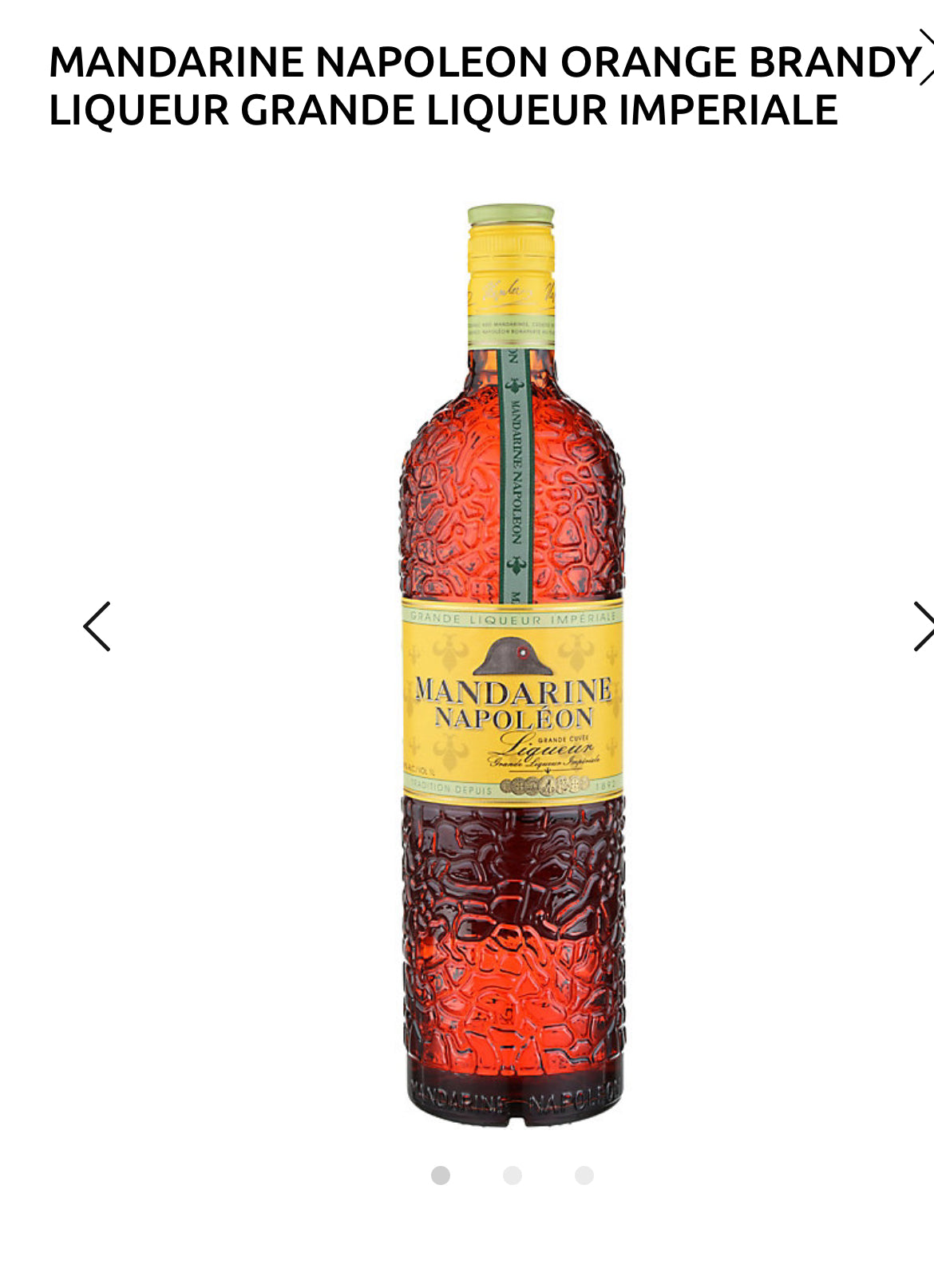Mandarine Napoleon Orange & Cognac Liqueur Xo Grande Reserve 76 1L
