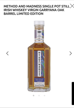 Method And Madness Single Pot Still Irish Whiskey Virgin Garryana Oak Barrel Limited