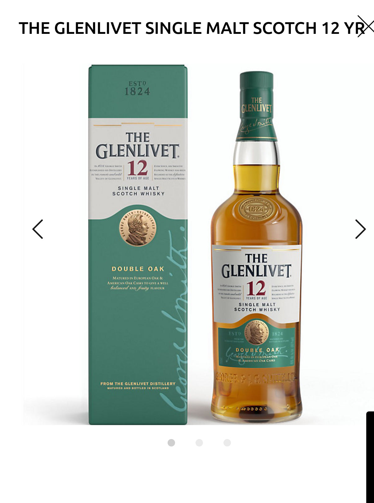 THE GLENLIVET SINGLE MALT SCOTCH 12 YR
