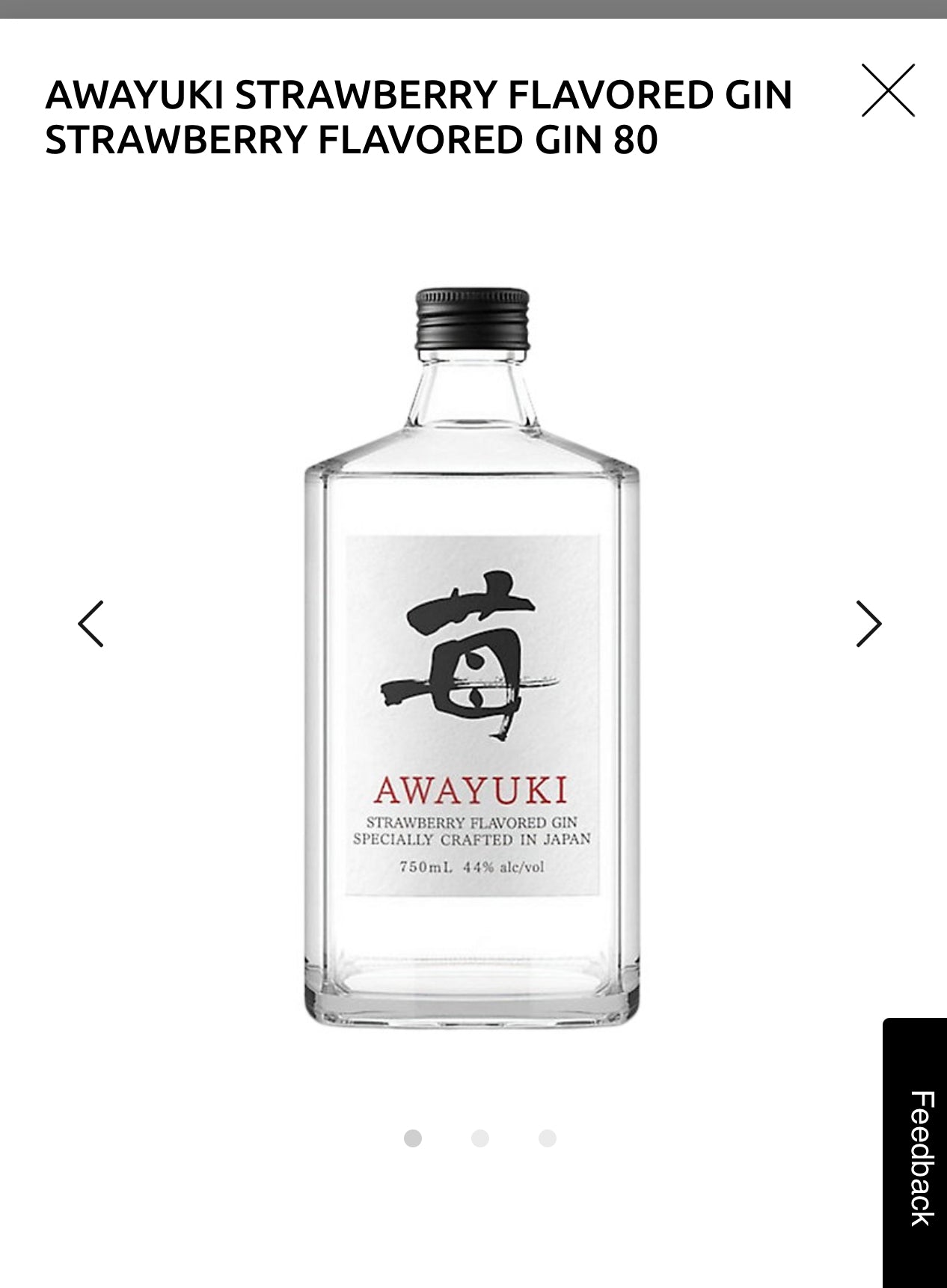 Awayuki Strawberry Flavored Gin 88