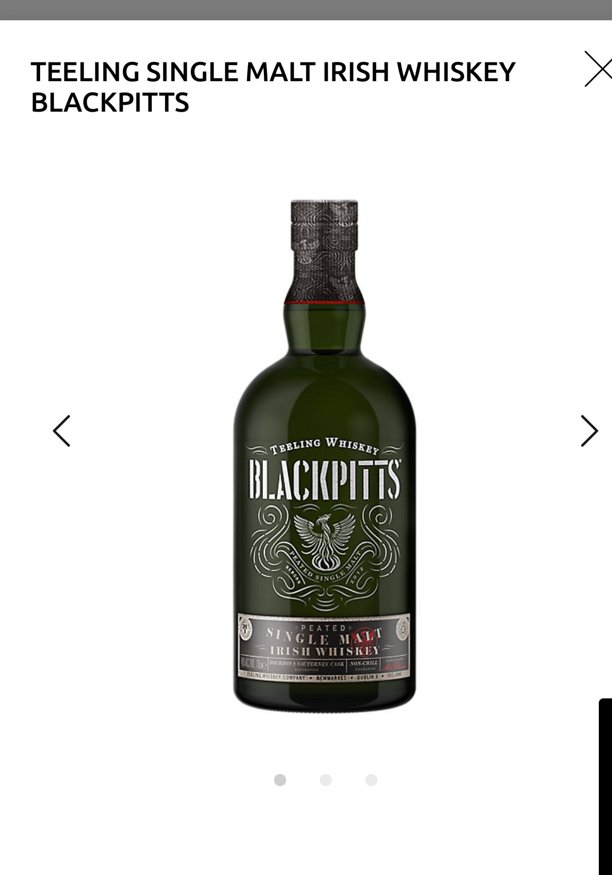 Teeling Single Malt Irish Whiskey Blackpitts 92