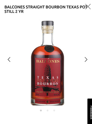 Balcones Texas Pot Still Straight Bourbon Whisky 2 Yr 92