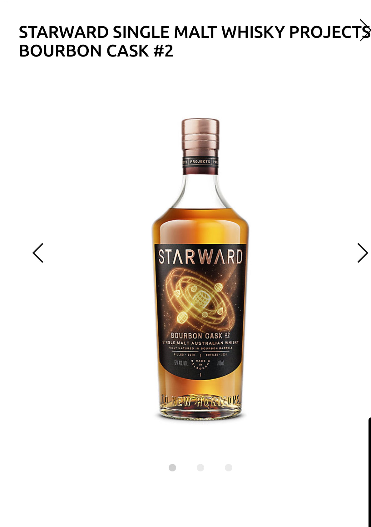Starward Single Malt Whisky Projects Bourbon Cask #2 104