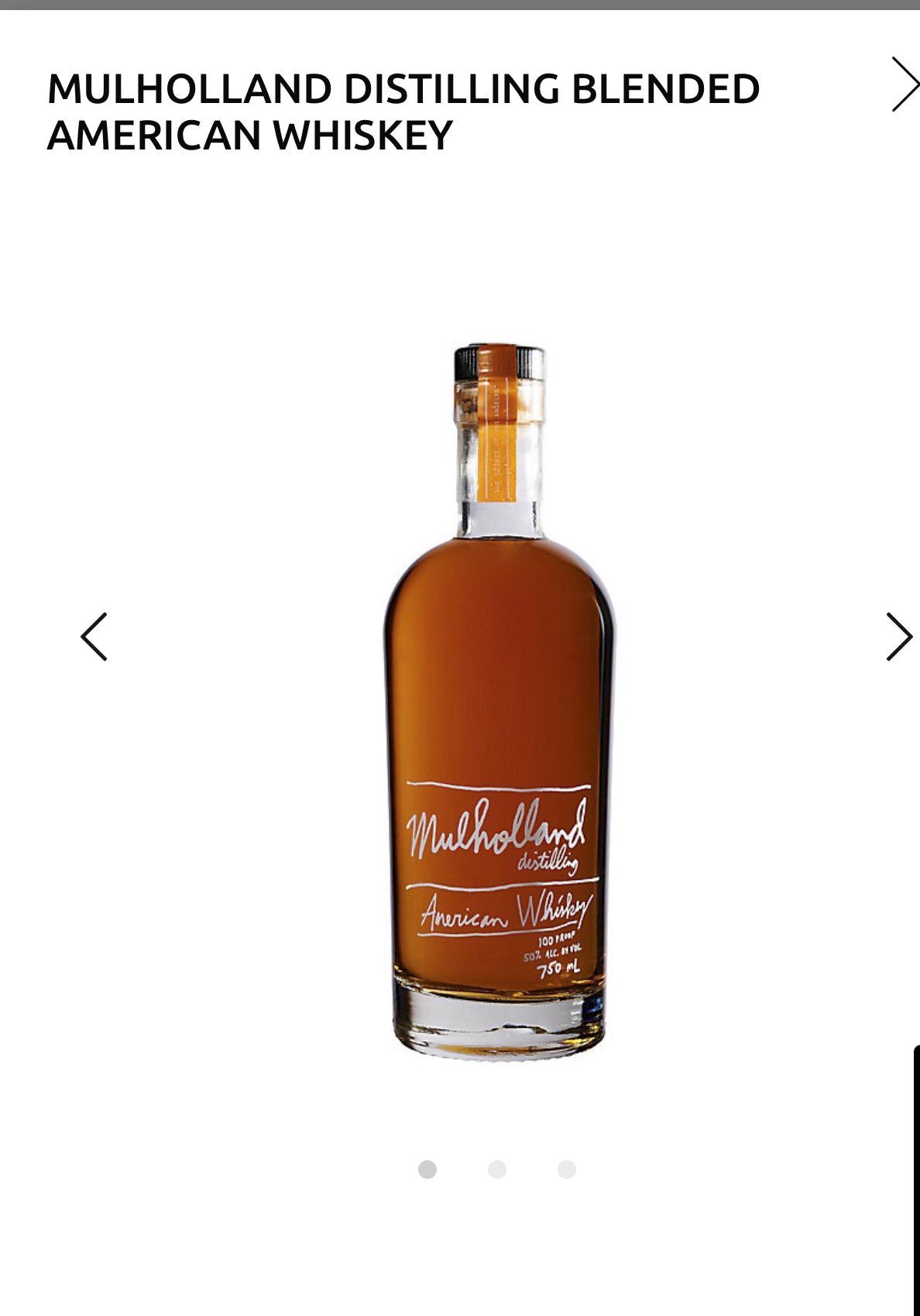 Mulholland Distilling Blended American Whiskey 100