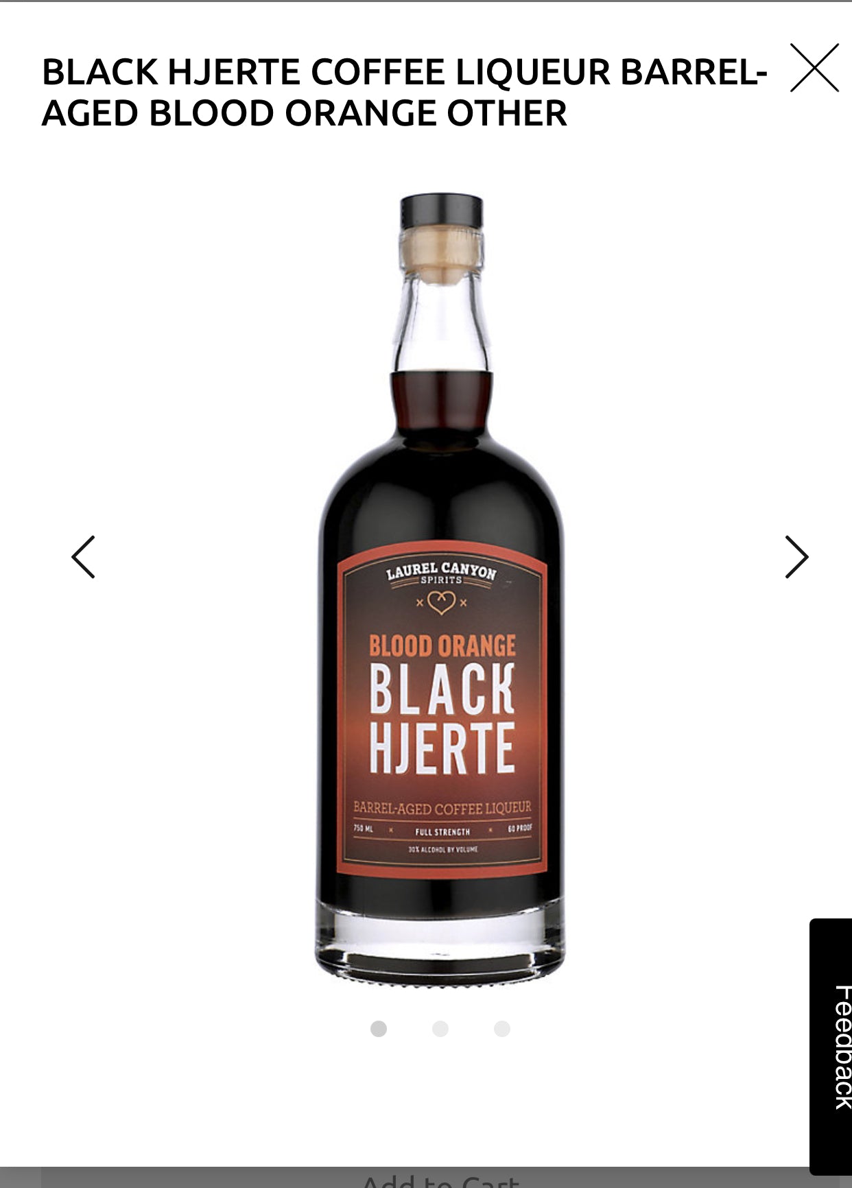 Black Hjerte Coffee Liqueur Barrel Aged Blood Orange 60
