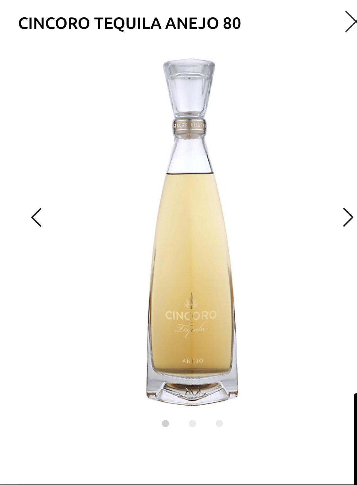 Cincoro Tequila Anejo 80 375ml