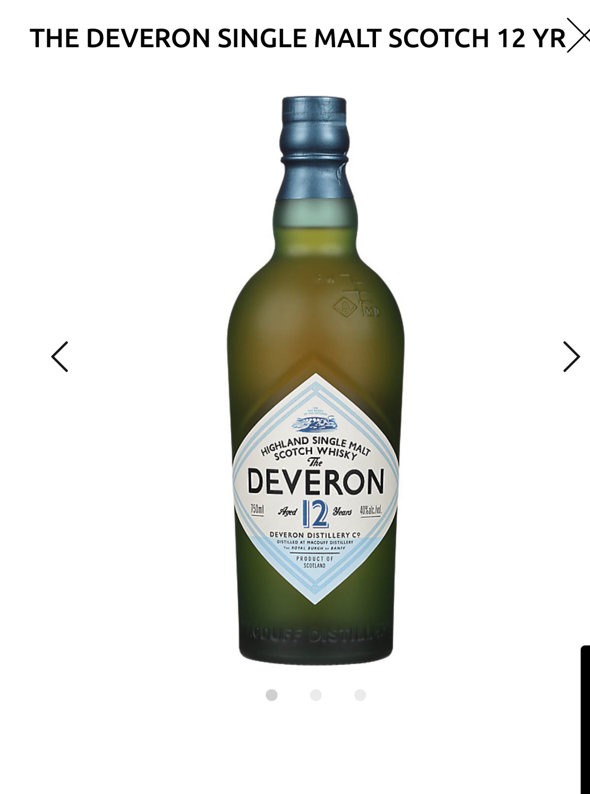 The Deveron Single Malt Scotch 12 Yr 80
