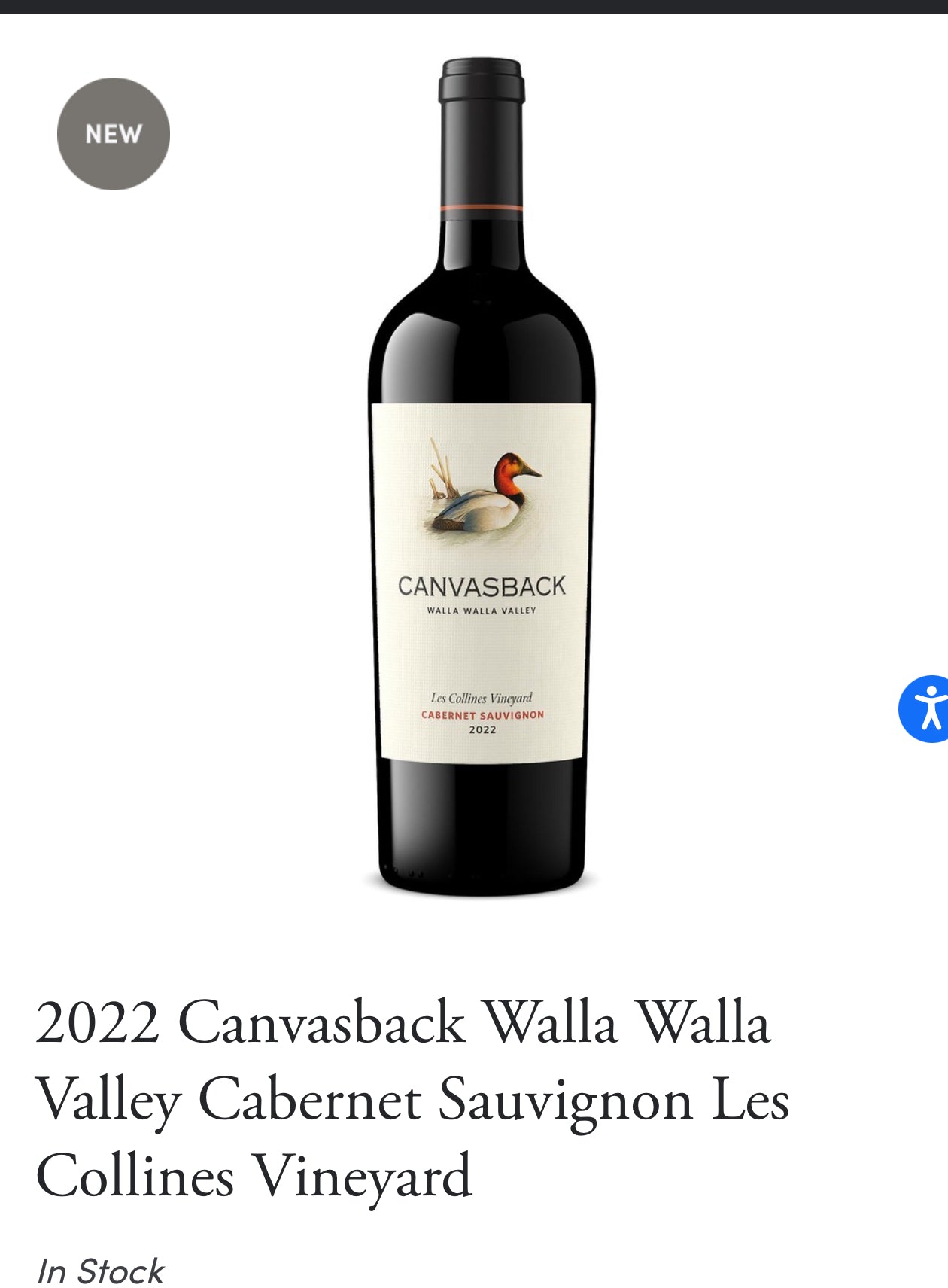 2022 Canvasback Walla Walla Valley Cabernet Sauvignon Les Collines Vineyard