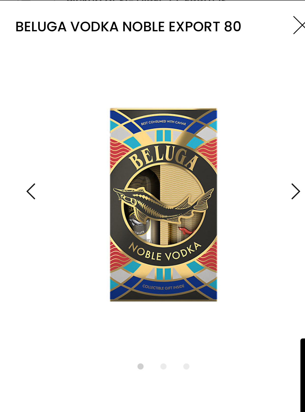 Beluga Vodka Noble Export 80 W/ Rock Glass