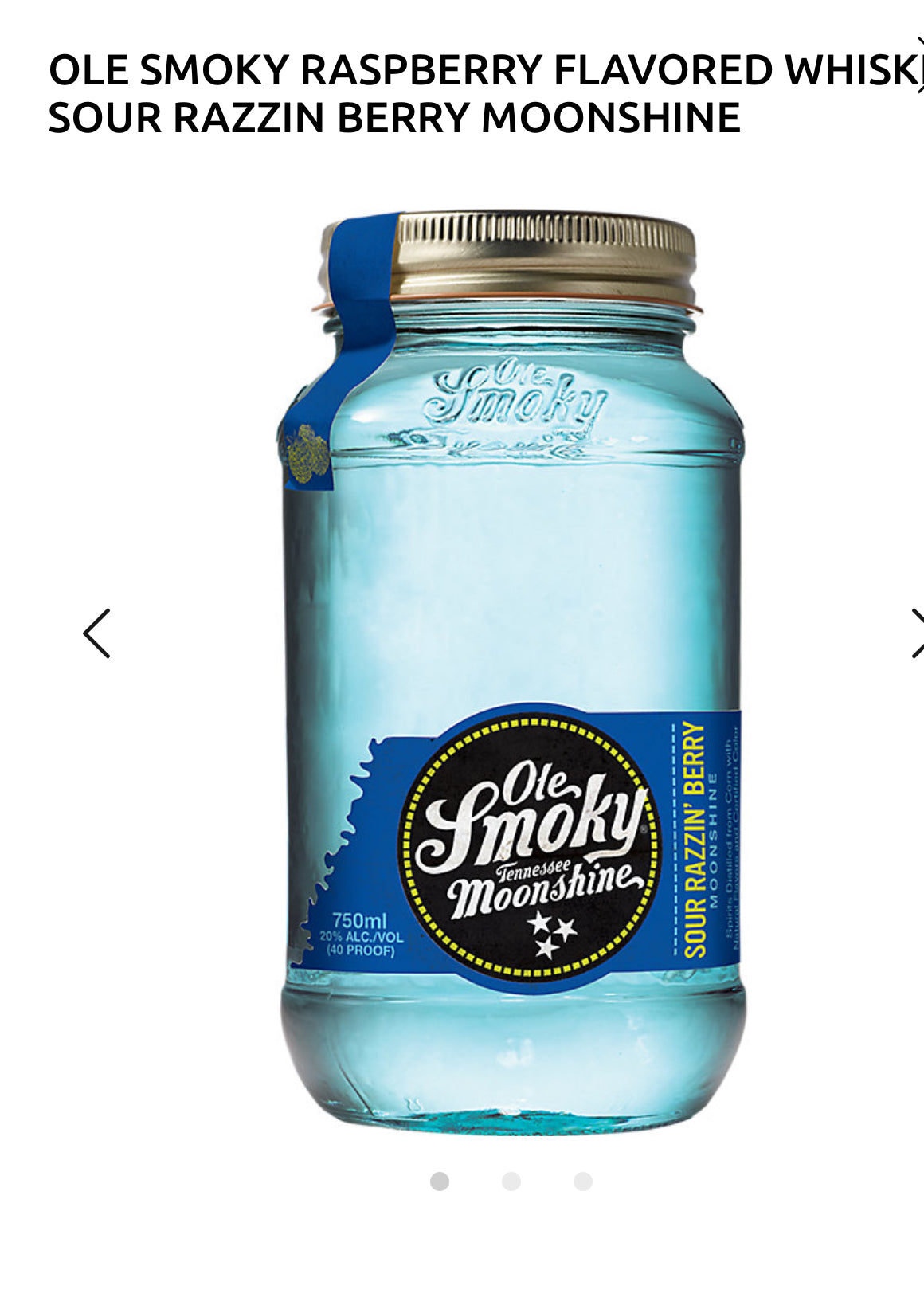 Ole Smoky Sour Razzin' Berry Moonshine 40