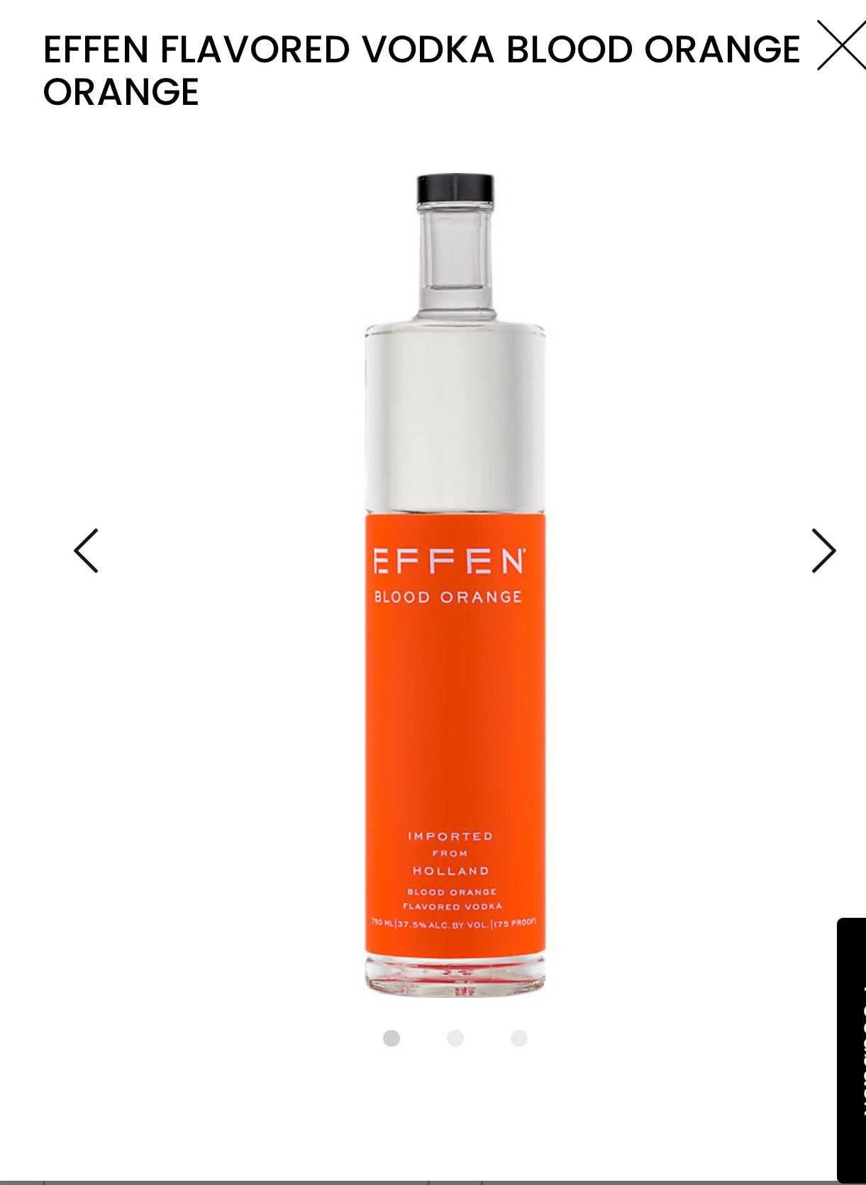 Effen Blood Orange Flavored Vodka 75