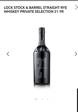 Lock Stock & Barrel Straight Rye Whiskey Private Selection 21 Yr 111 Black Box