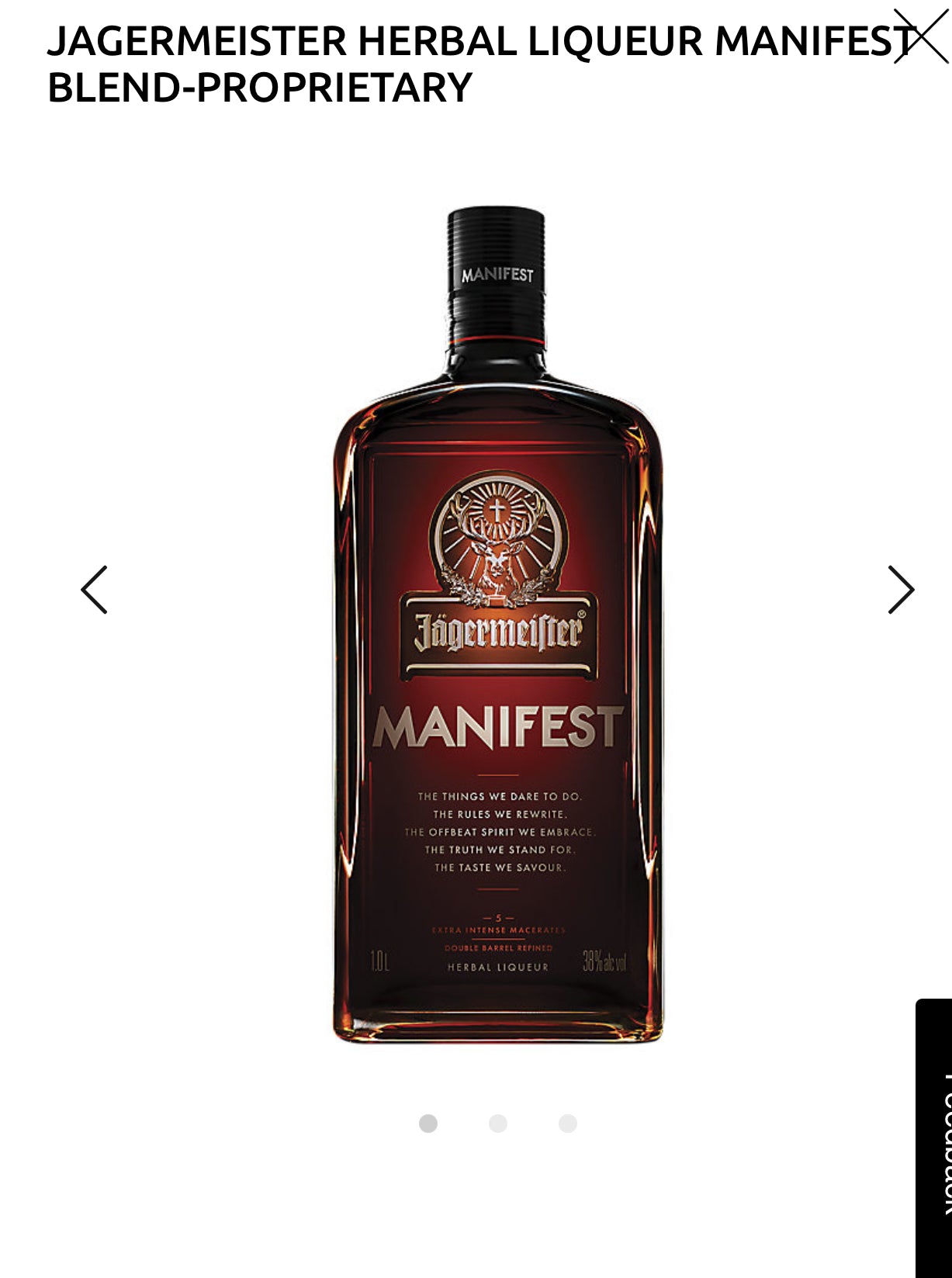 Jagermeister Herbal Liqueur Manifest 76