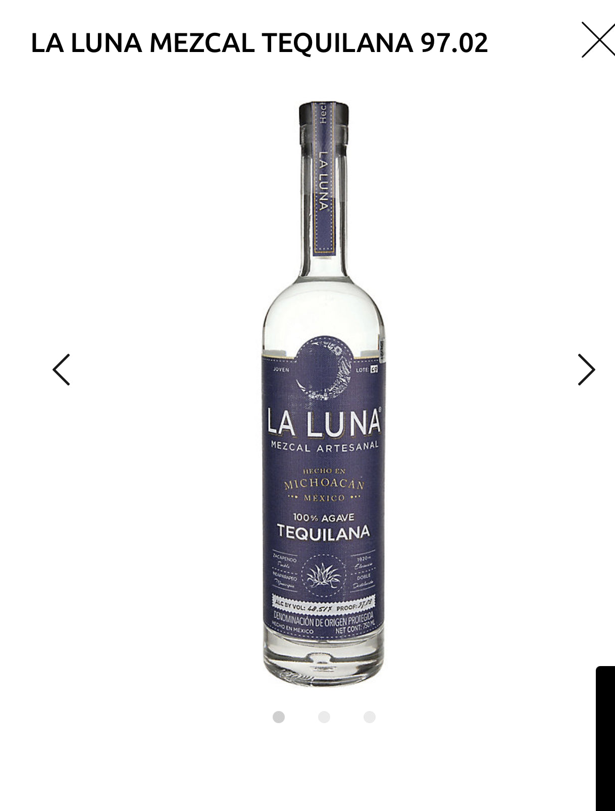 La Luna Mezcal Tequilana 97.02