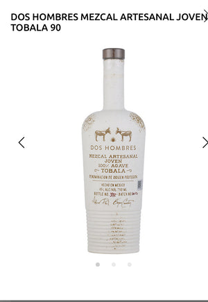 Dos Hombres Mezcal Artesanal Joven Tobala 90
