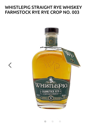 Whistlepig Straight Rye Whiskey Farmstock Rye Rye Crop No. 003 86