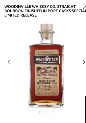 Woodinville Whiskey Co. Straight Bourbon Finished In Port Casks Special Limited Release 90
