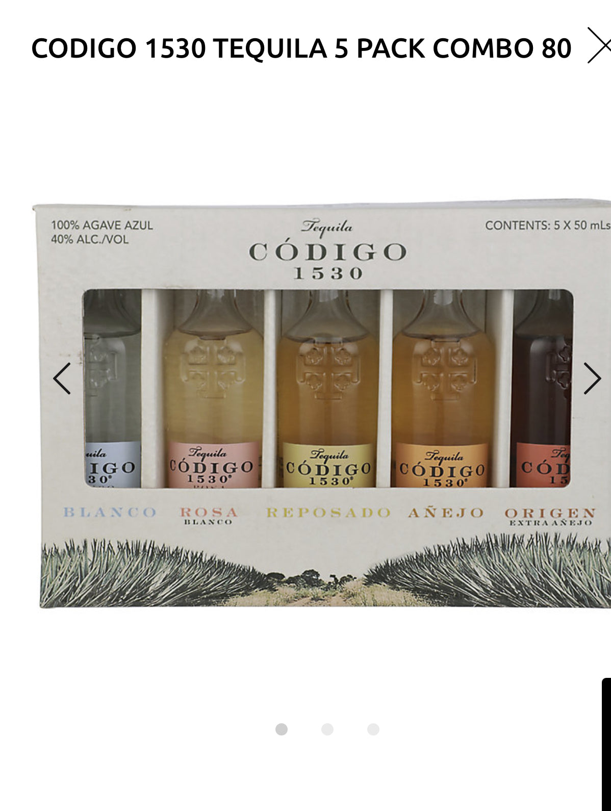 Codigo 1530 Tequila Combo 12 Each Anejo 80, Blanco 80, Rosa 80, Extra Ajeno Origen 80 & Reposado 80