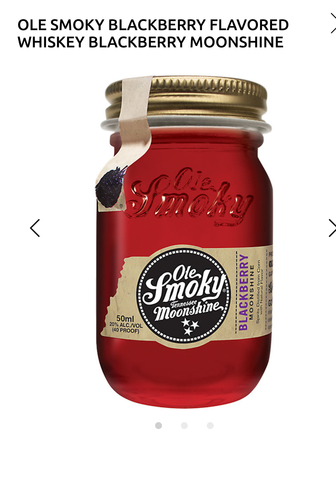 Ole Smoky Blackberry Moonshine 40