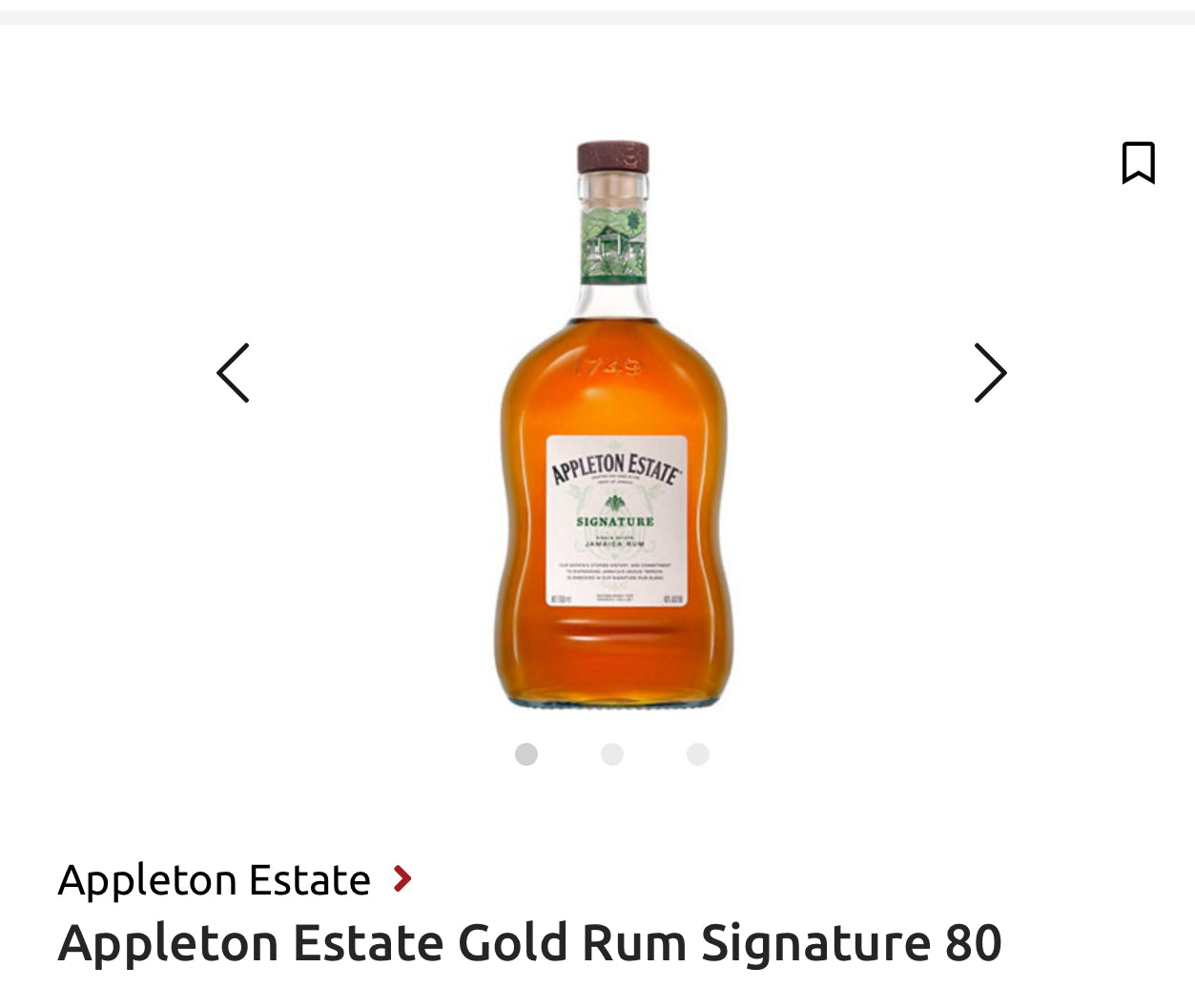 Appleton Estate Gold Rum Signature 80