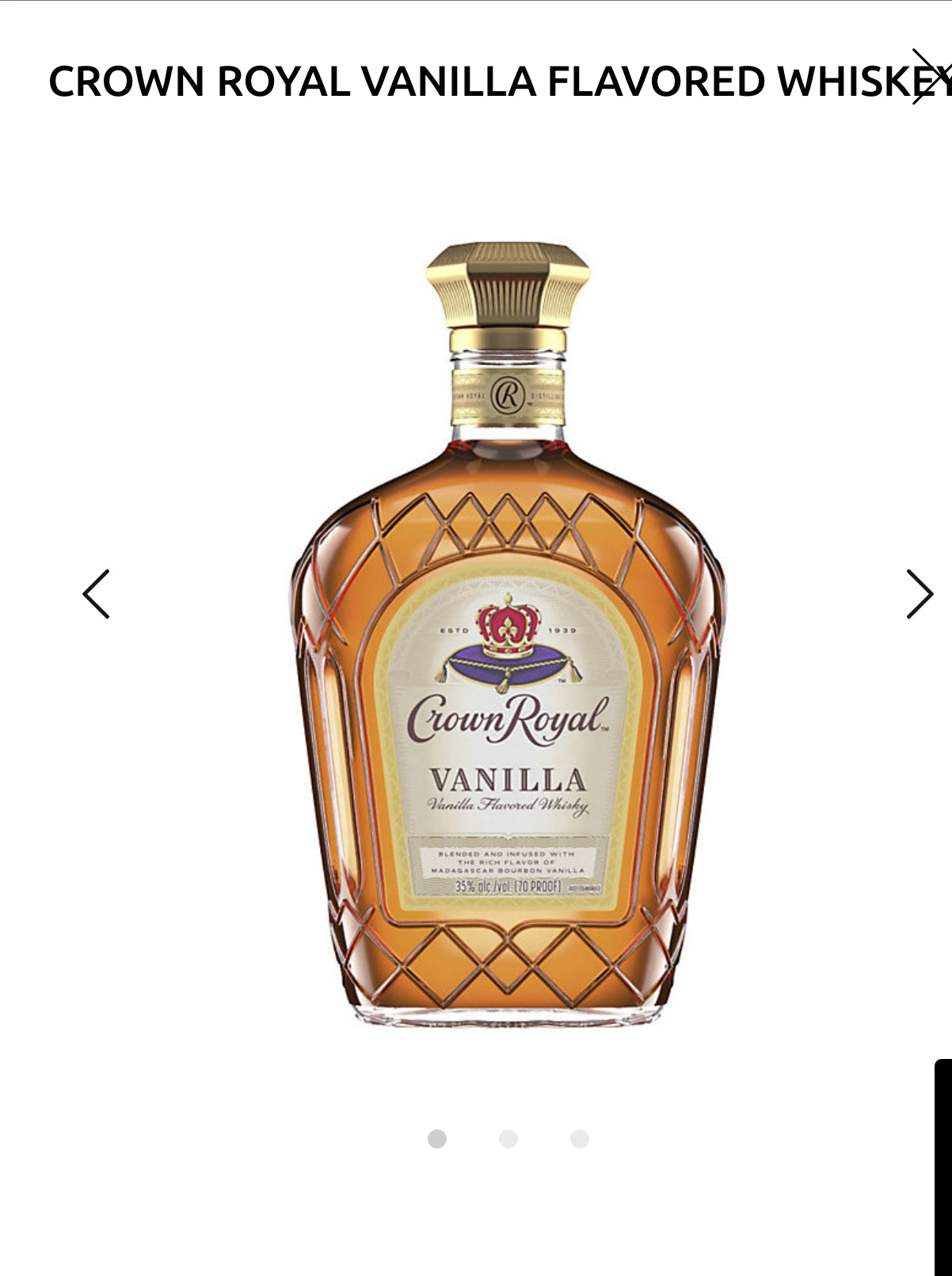 Crown Royal Vanilla Flavored Whiskey 70