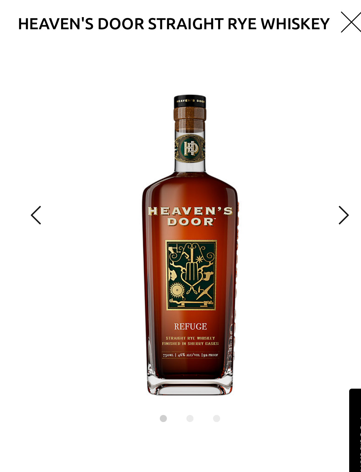 Heaven's Door Straight Rye Whiskey 90