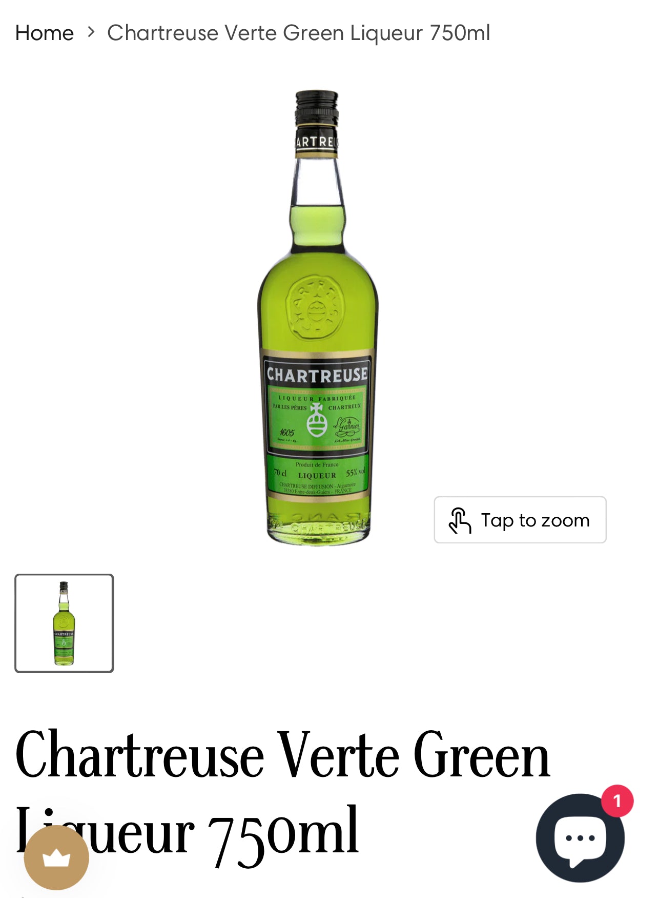 Chartreuse Verte Green Liqueur 750ml