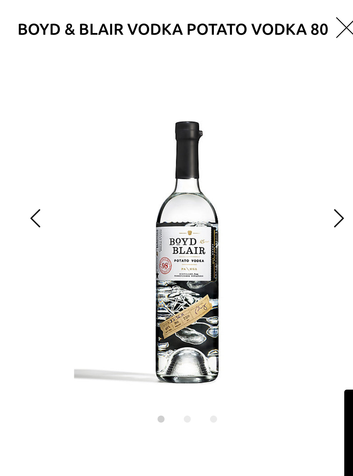 Boyd & Blair Potato Vodka 80