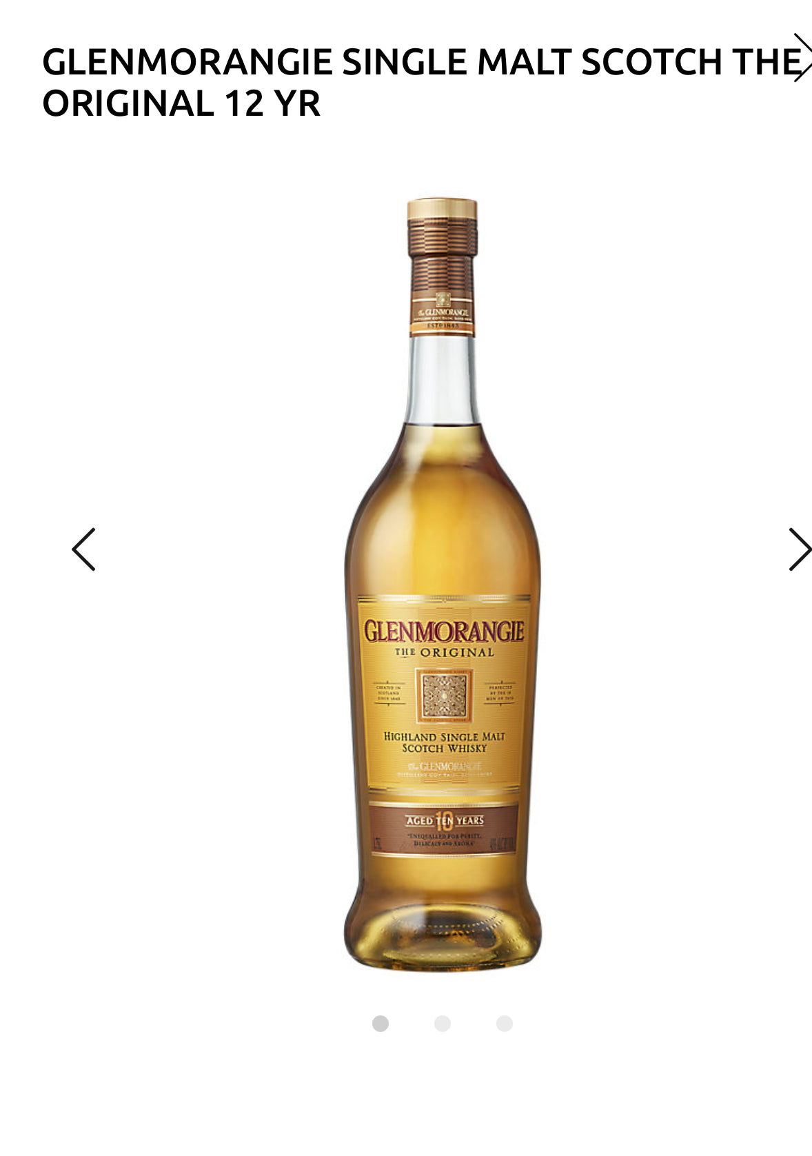 Glenmorangie Single Malt Scotch The Original 12 Yr  1.75 ml