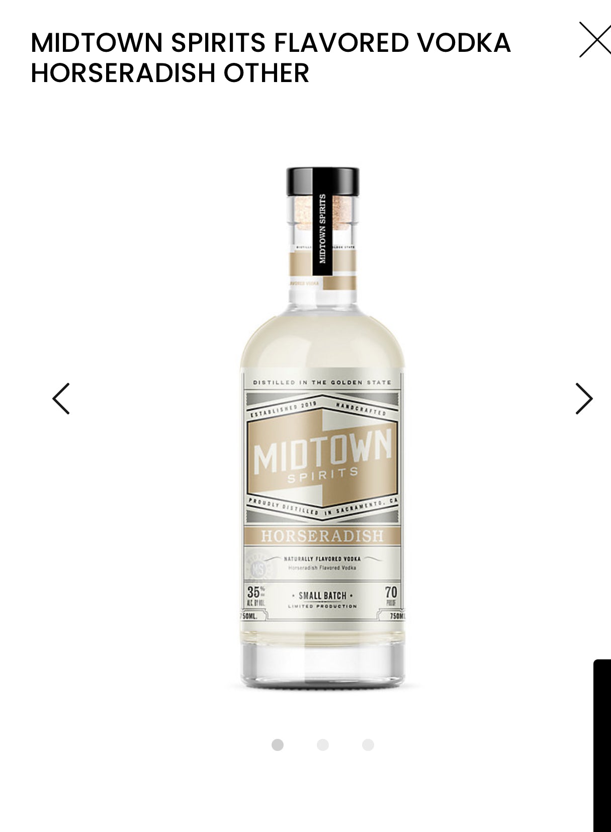 Midtown Spirits Vodka Horseradish Flavored 70