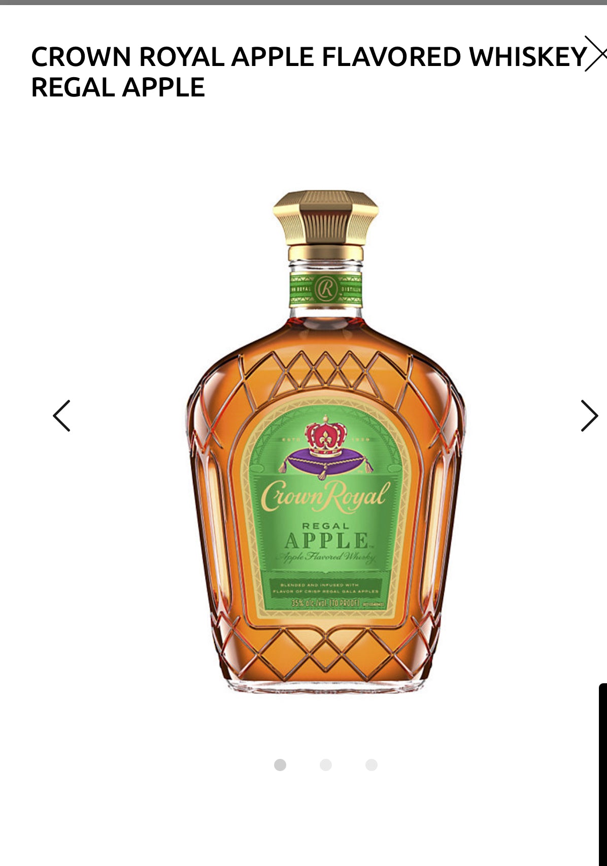Crown Royal Apple Flavored Whiskey Regal Apple 70