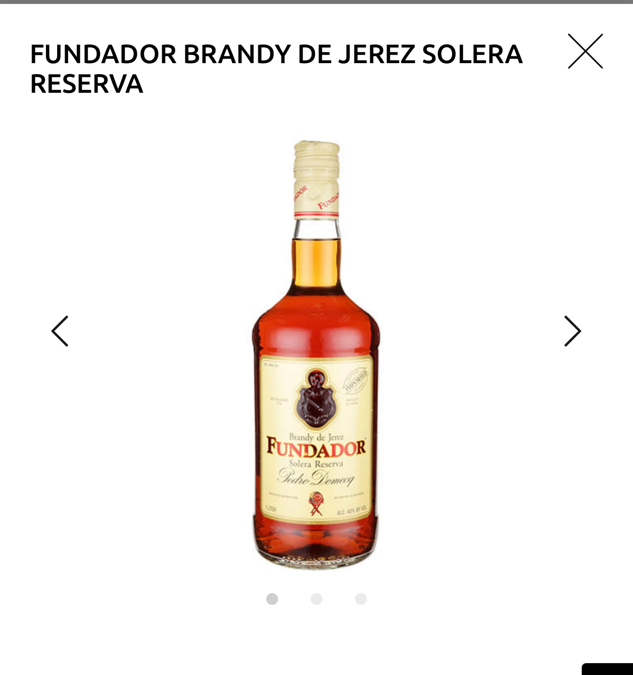 FUNDADOR BRANDY DE JEREZ SOLERA RESERVA