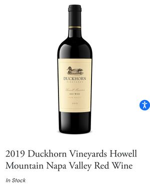 2019 Duckhorn Vineyards Howell Mountain Napa Valley Red Wine