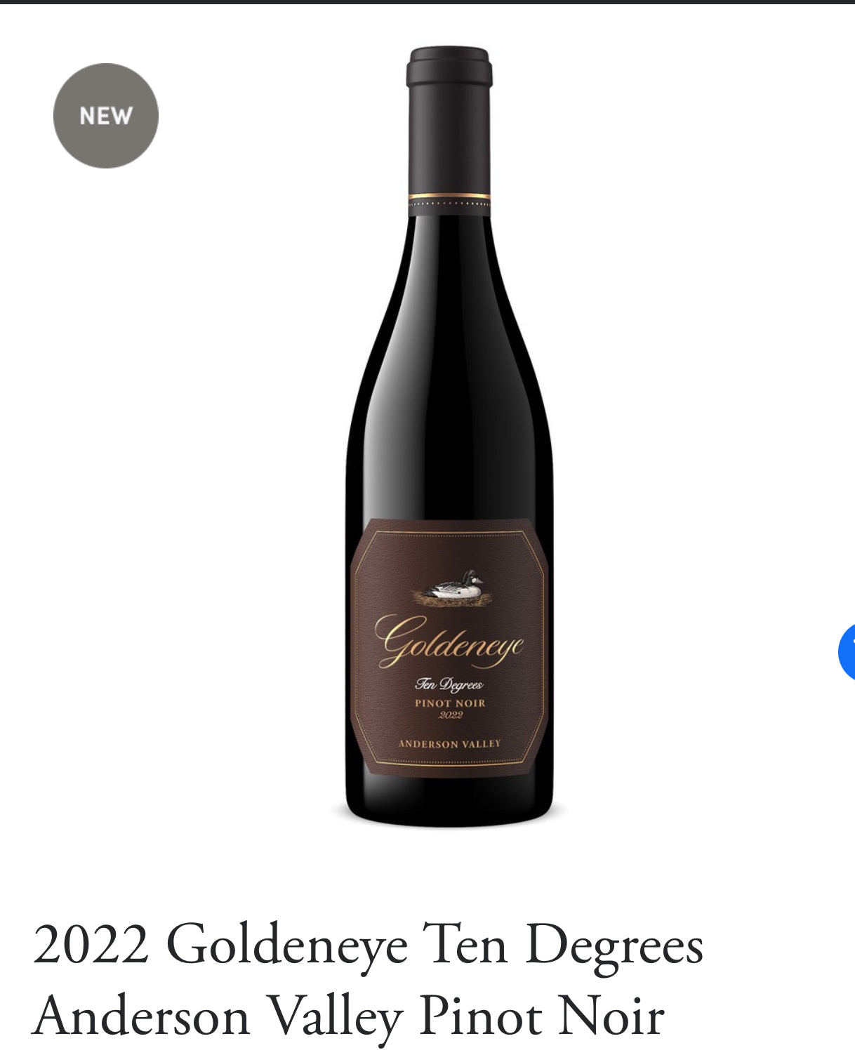 2022 Goldeneye Ten Degrees Anderson Valley Pinot Noir