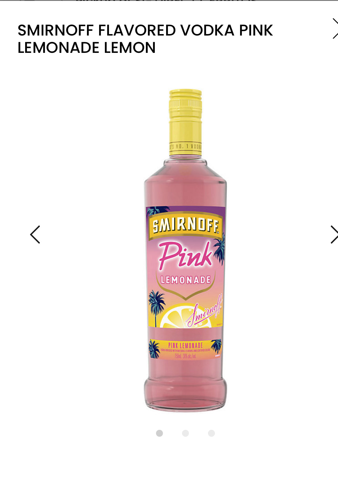 Smirnoff Pink Lemonade Flavored Vodka 60