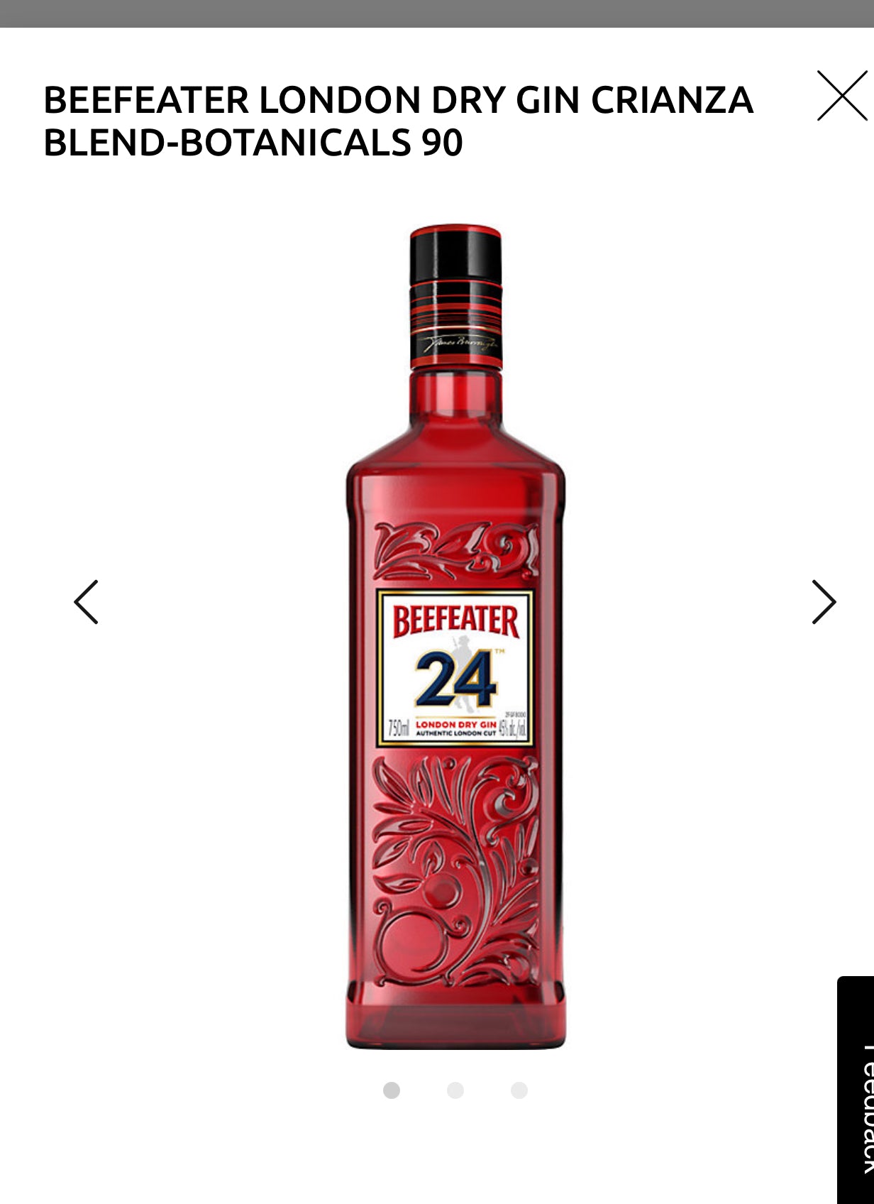 Beefeater London Dry Gin Crianza 90 1L
