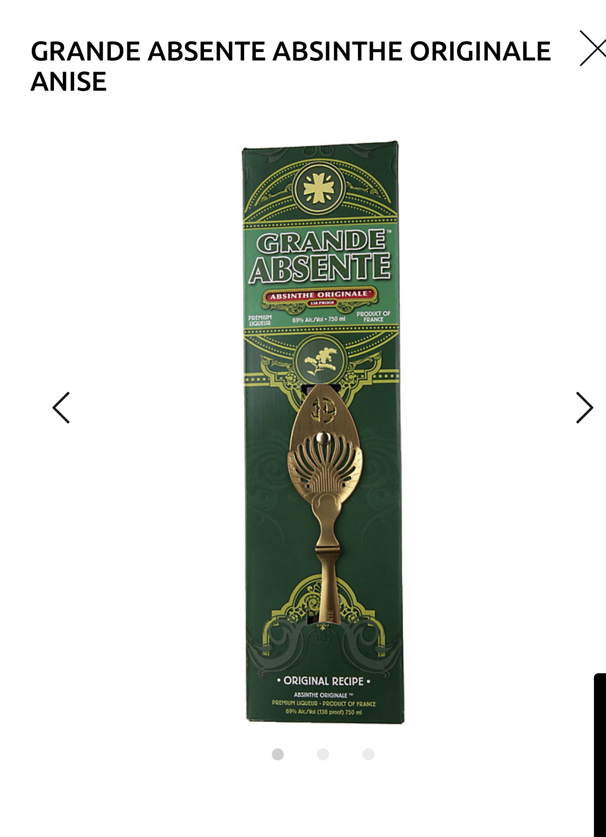 Grande Absente Absinthe Originale 138 W/ Absinthe Spoon