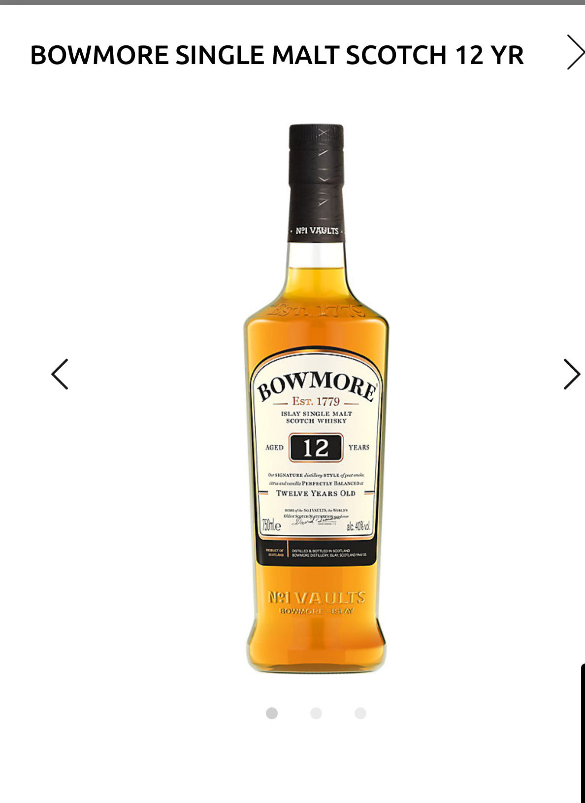 Bowmore Single Malt Scotch 12 Yr 80