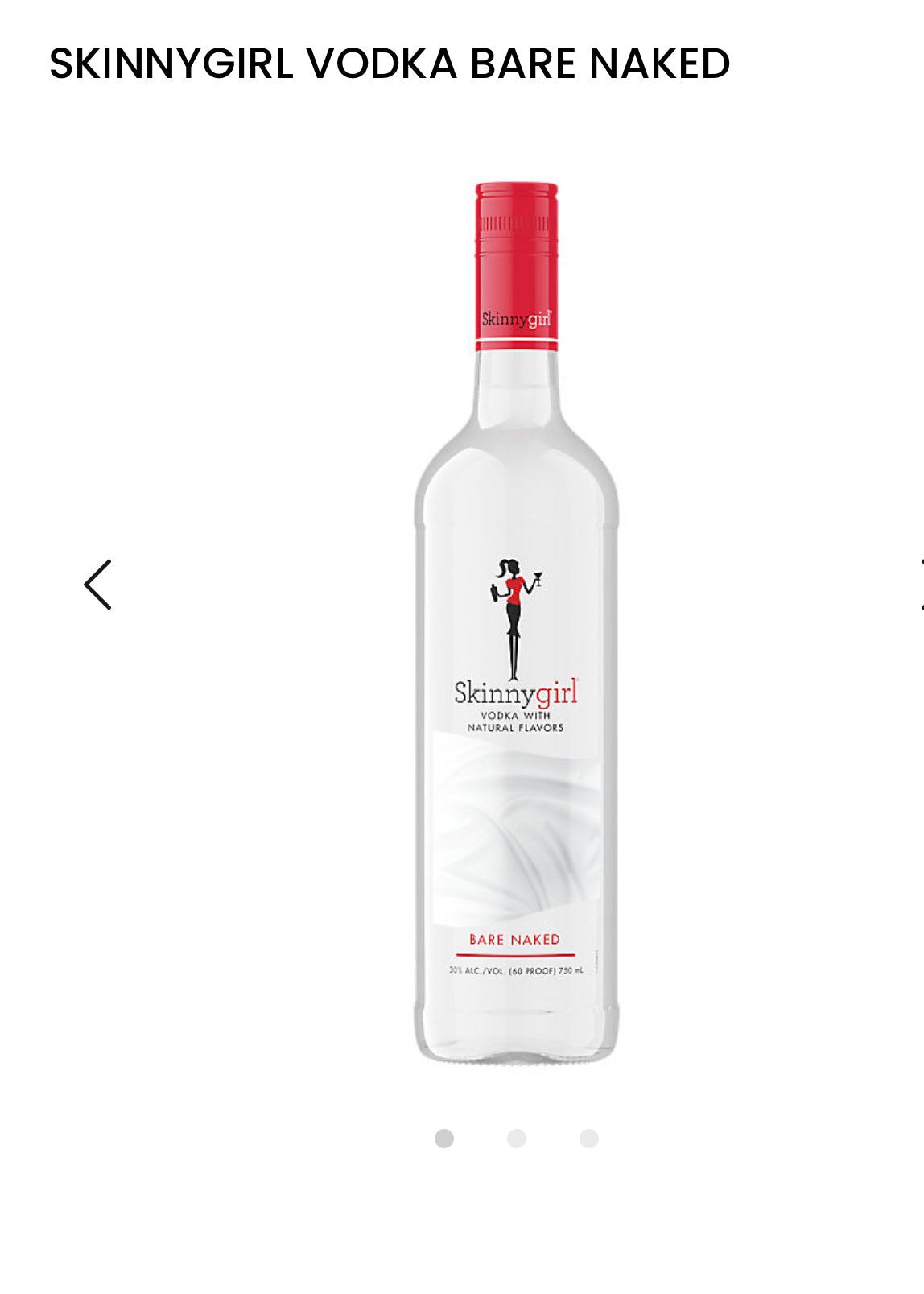 Skinnygirl Vodka Bare Naked 60