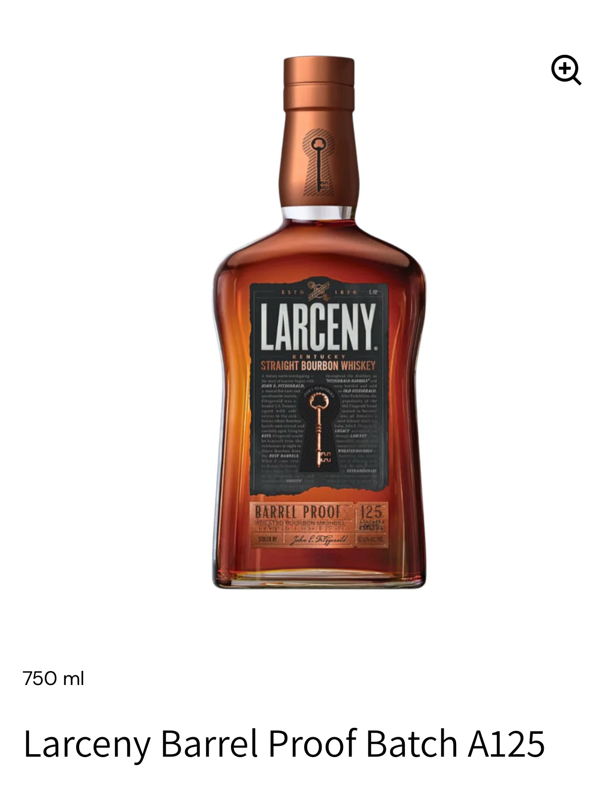 Larceny Bourbon Barrel Proof 6 Yr 125