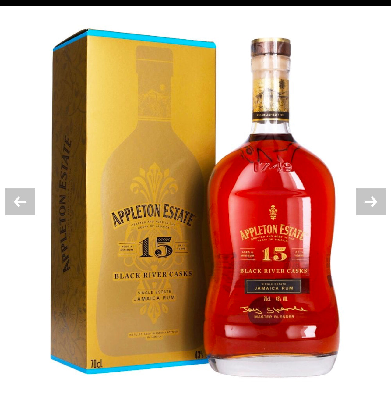 Appleton Estate Aged Rum Black River Casks 15 Yr 86