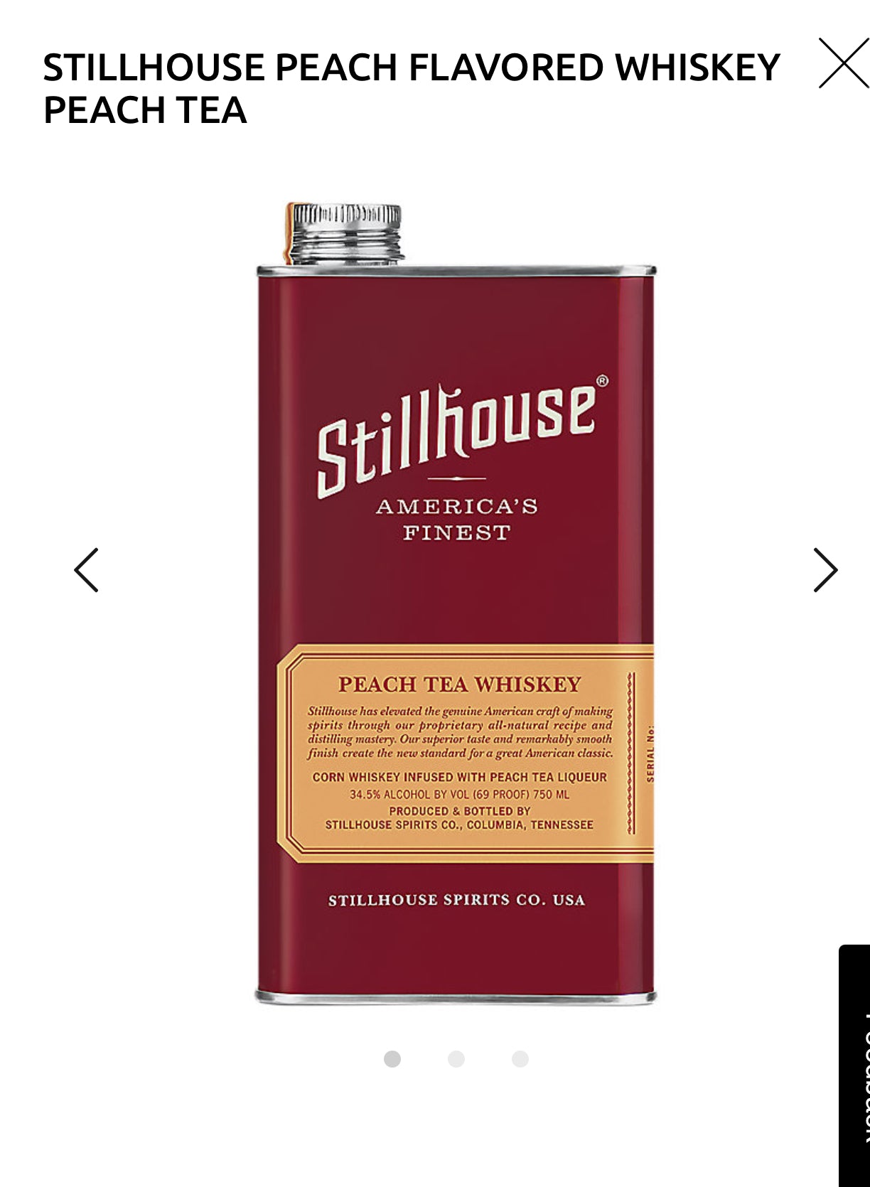 Stillhouse Peach Tea Moonshine 69